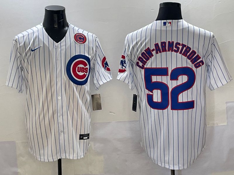 Men Chicago Cubs #52 Crow-Armstrong White Stripe Game 2025 Nike MLB Jersey style 5->chicago cubs->MLB Jersey